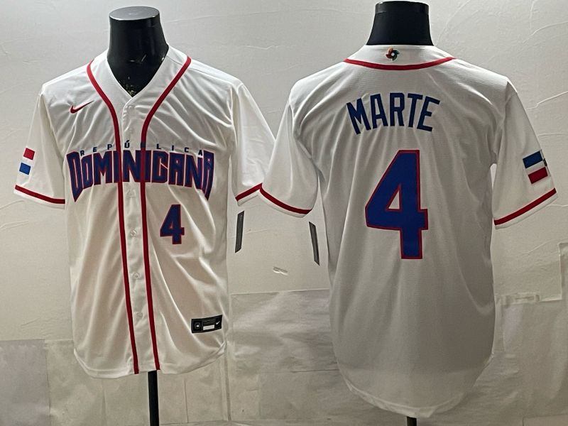 Men 2026 World Cub #4 Marte White Game Nike MLB Jersey style 004->more jerseys->MLB Jersey